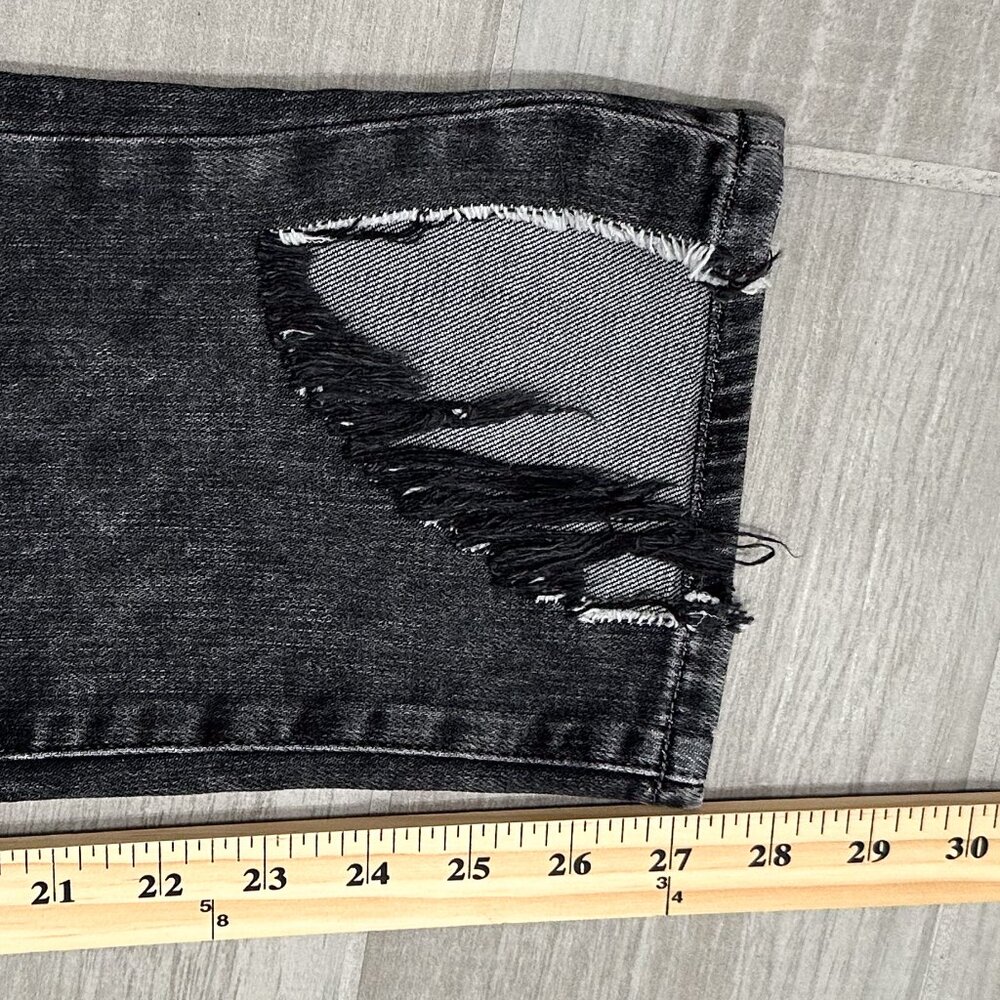 Frame Le High Straight Split Hem Frayed Jeans in Silver Strike Acid Wash Denim - Picture 14 of 16